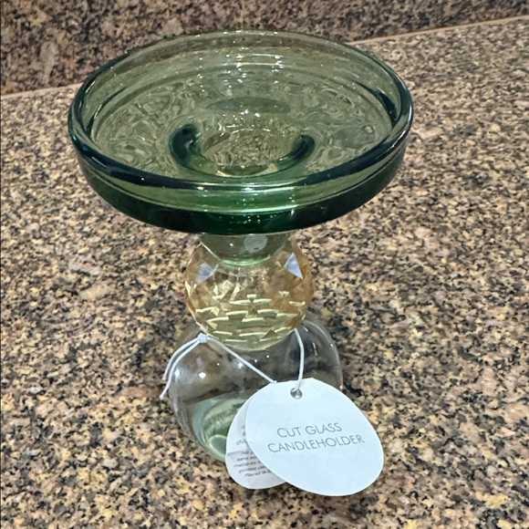 Anthropologie Cut Glass Candle Holder - Picture 2 of 2
